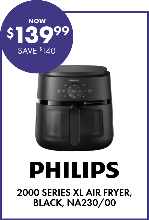 NOW $139.99 SAVE $140 Philips 2000 Series Xl Air Fryer, Black, NA230/00