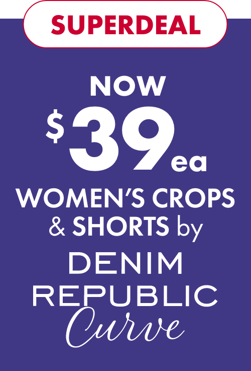 Superdeal Now $39ea Women's Crops & Shorts by Denim Republic Curve