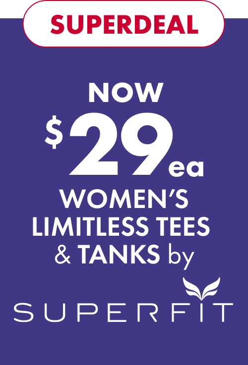 Superdeal Now $29ea Women's Limitless Tees & Tanks by Superfit