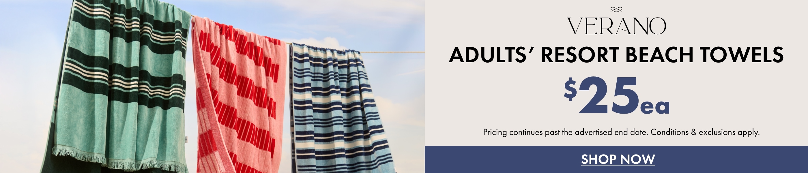 Verano Adults' Resort Beach Towels - $29ea