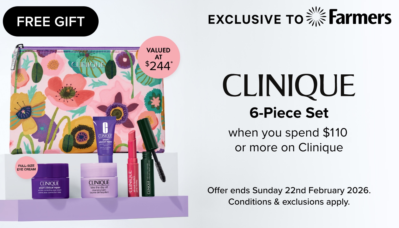 FREE GIFT Clinique 6-Piece Set when you spend $100 or more on Clinique