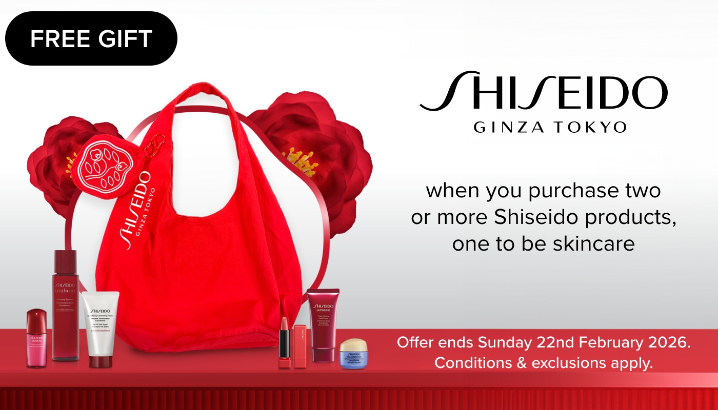 FREE GIFT Shiseido Gift when you purchase two or more products by Shiseido