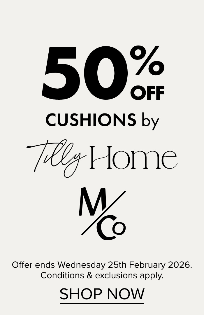 50% OFF Cushions by M&Co and Tilly Home