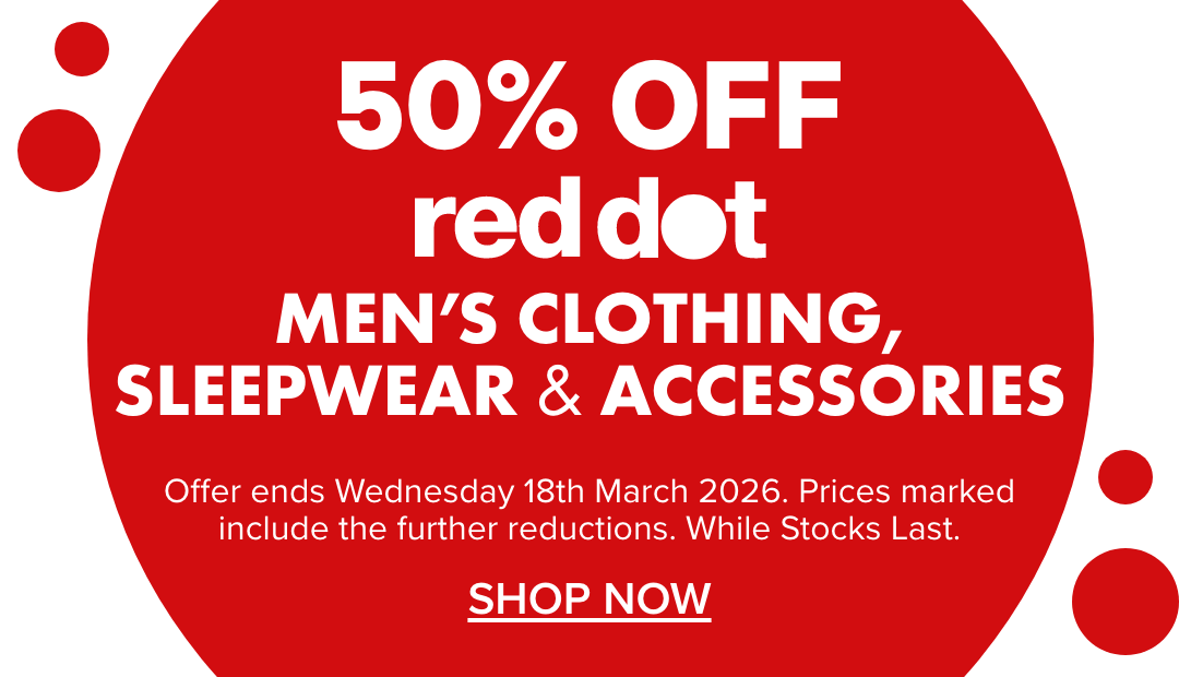 50% off Red Dot Men's Clothing, Sleepwear & Accessories