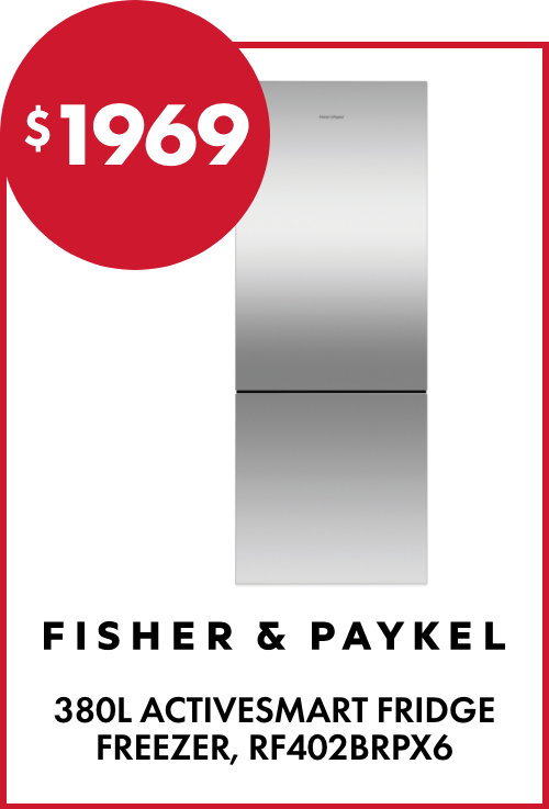 Fisher & Paykel 380L ActiveSmart Fridge Freezer, RF402BRPX6