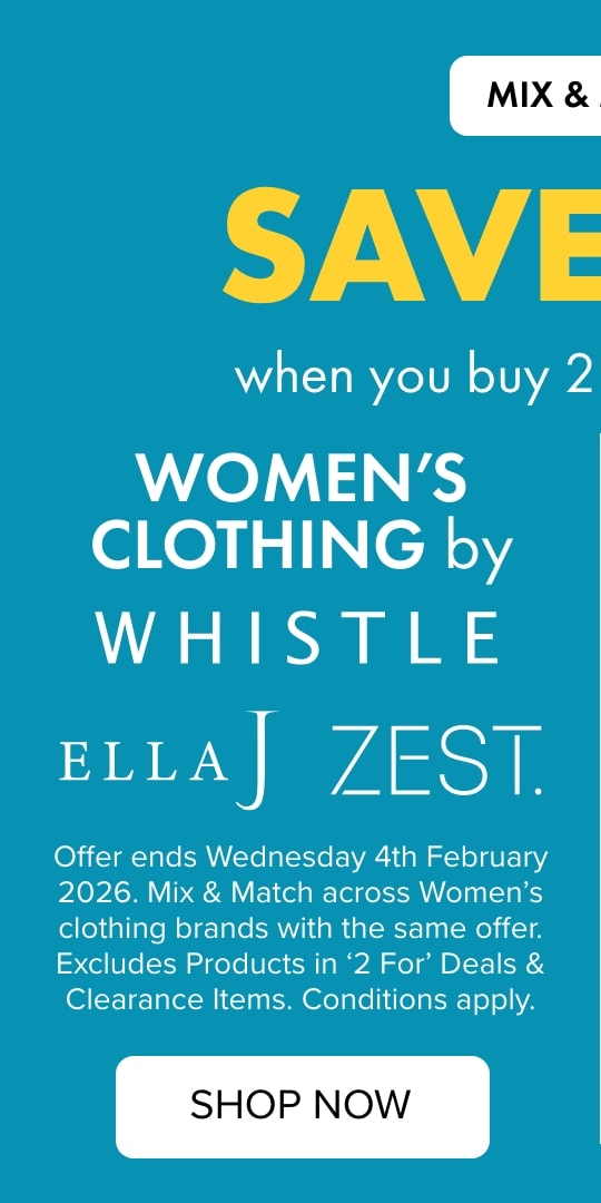 Mix & Match Save 30% when you buy 2 or more items of Women's Clothing by Whistle, Zest & Ella J