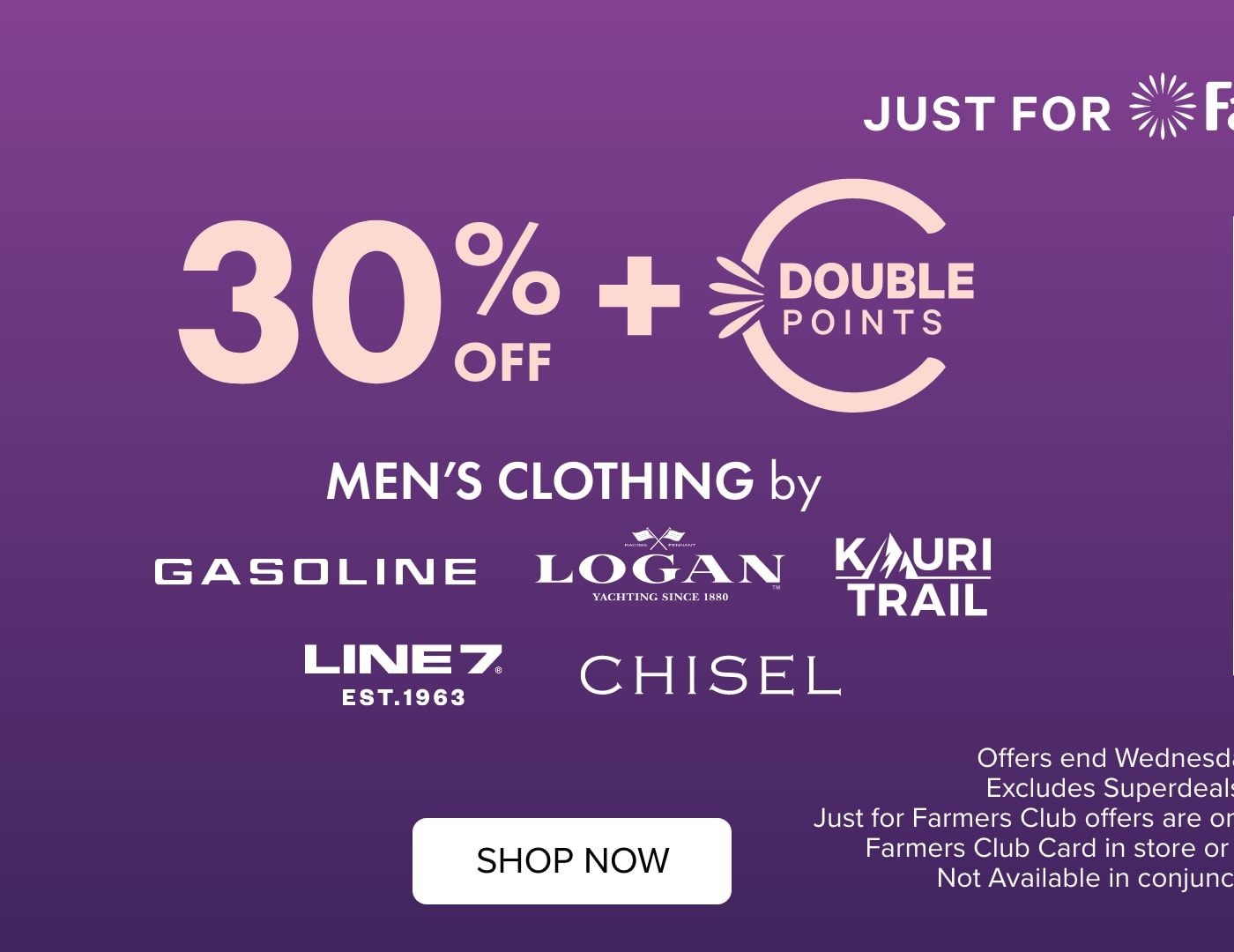30% OFF Mens Clothing