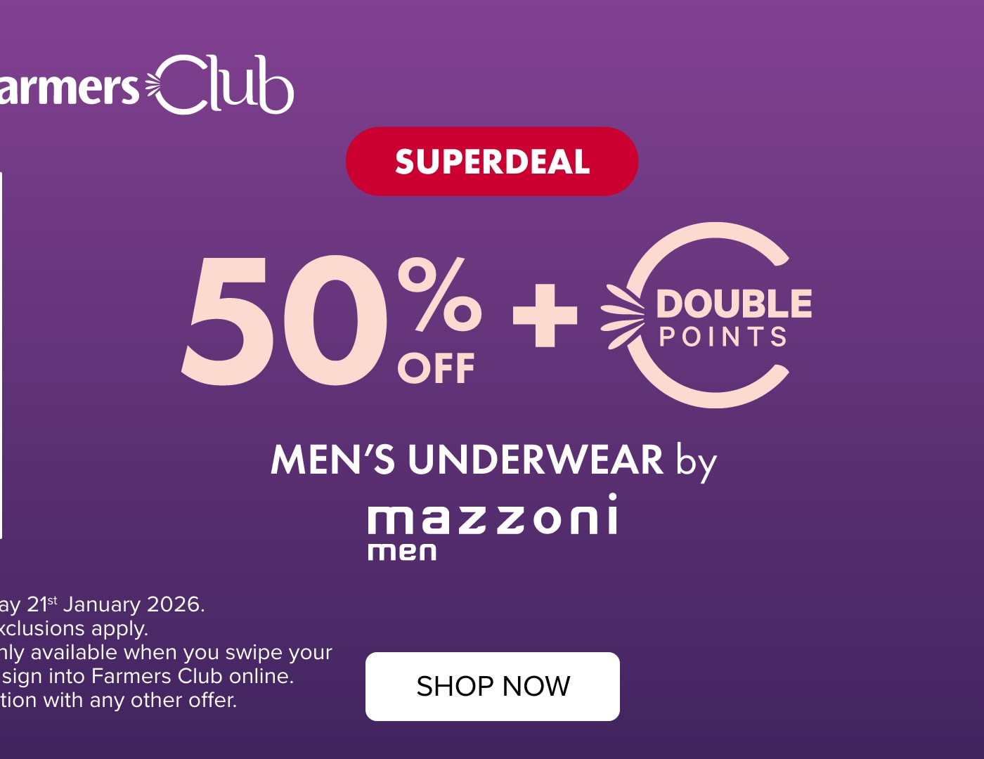 50% OFF Mens Underwear