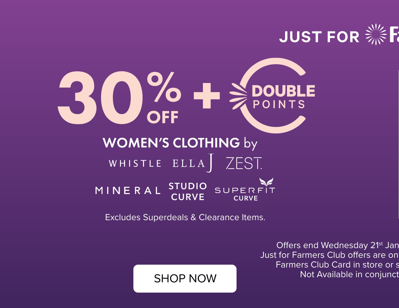 30% OFF Plus Double Point on Selected Women’s Clothing