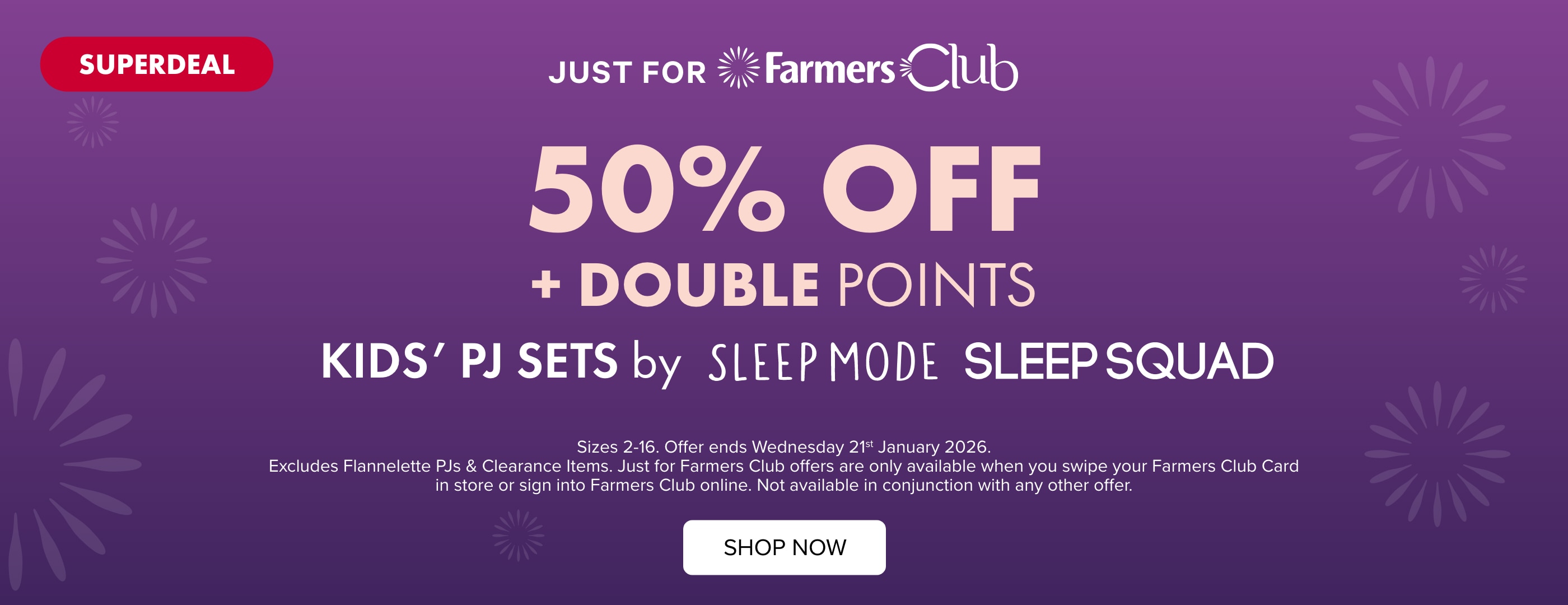 SUPERDEAL
50% OFF Kids' PJ Sets by Sleep Mode & Sleep Squad