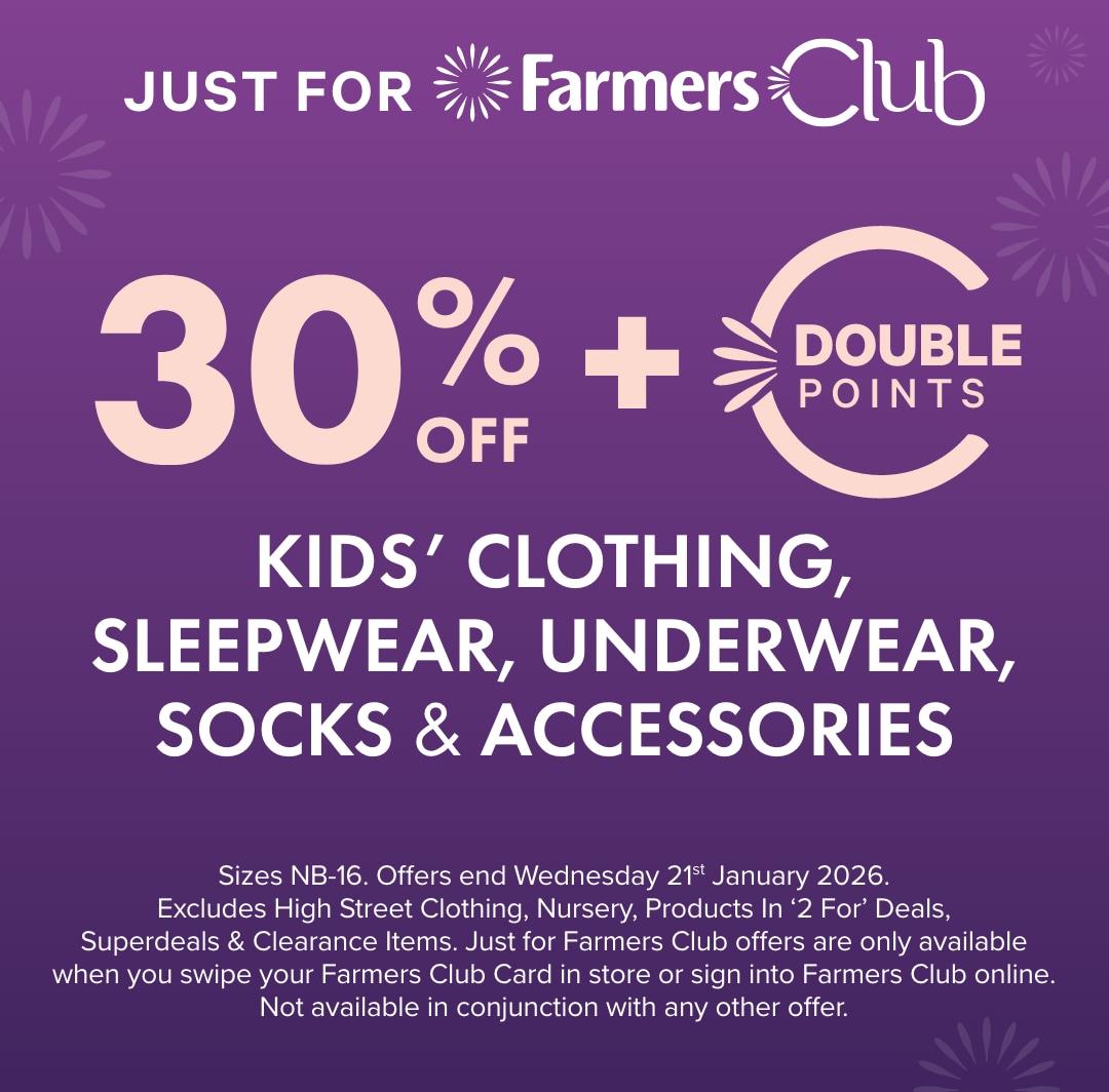 30% OFF Kids' Clothing, Sleepwear, Underwear, Socks & Accessories