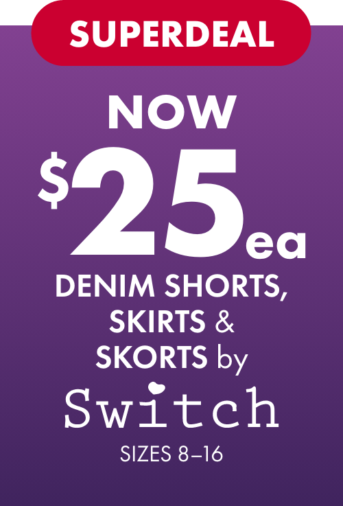 NOW $25ea Denim Shorts, Skirts & Skorts by Switch
