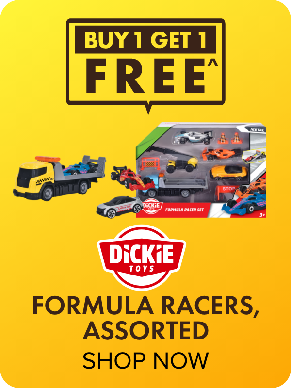 Buy 1 get 1 Free Dickie Toys assorted formula racers