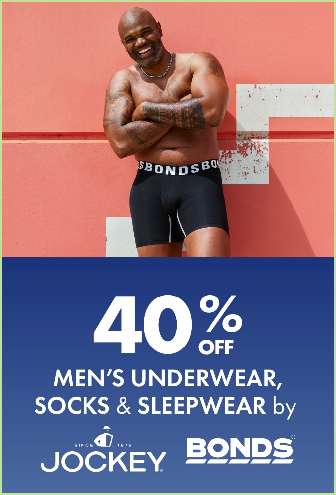 40% OFF Men's Underwear, Socks & Sleepwear by Jockey & Bonds