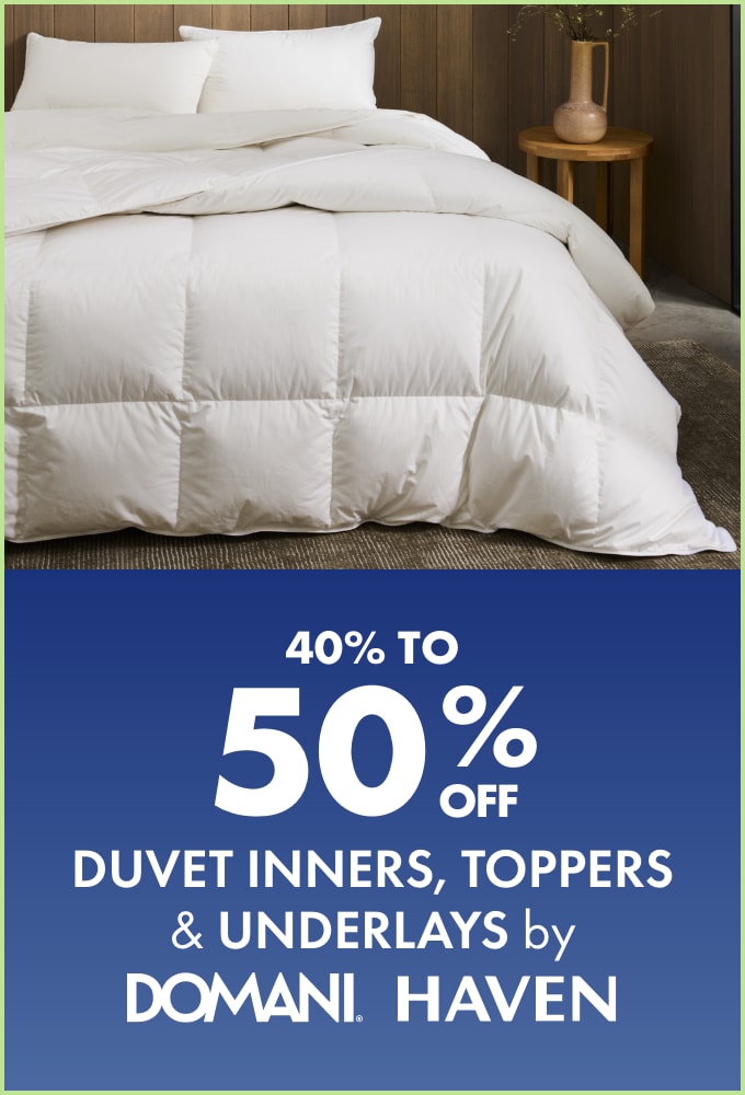 40-50% OFF Duvet Inners, Toppers & Underlays by Domani & Haven