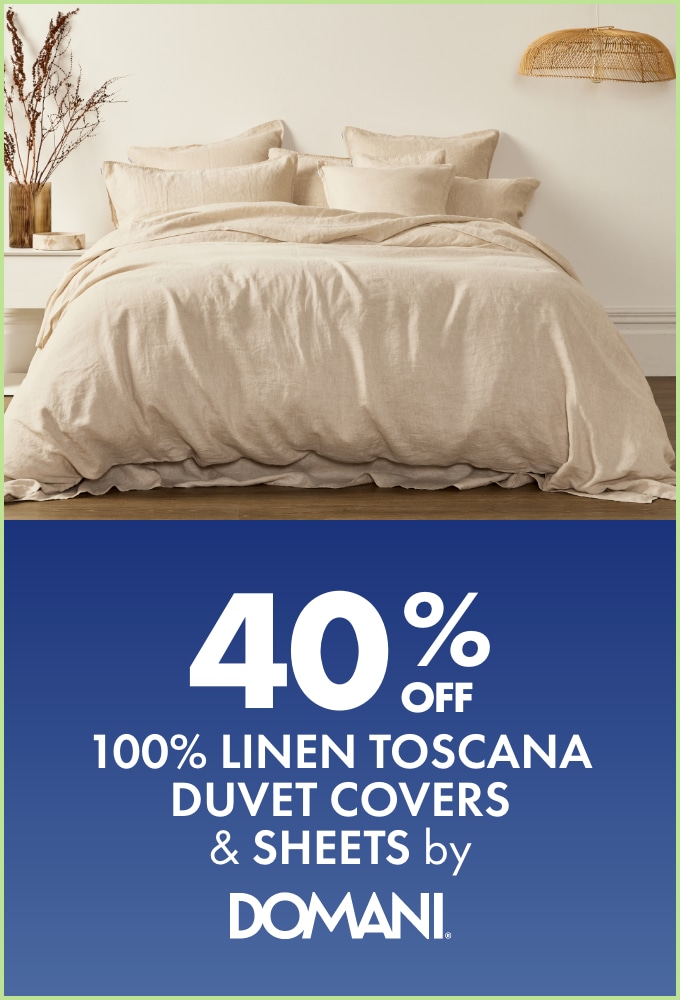 40% off 100% Linen Toscana Duvet Covers & Sheets by Domani