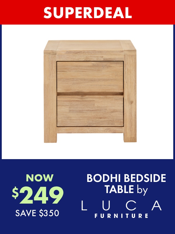NOW $249 Bodhi Bedside Table by Luca Furniture