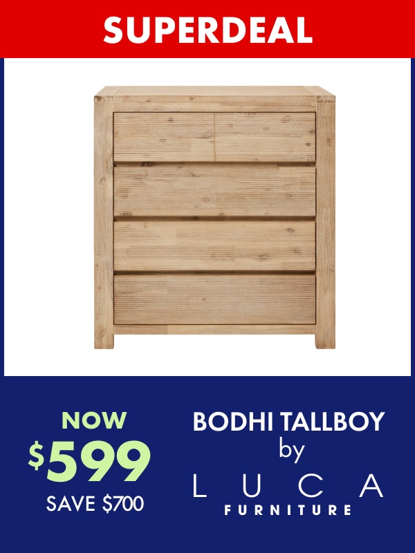 NOW $599 Bodhi Tallboy by Luca Furniture