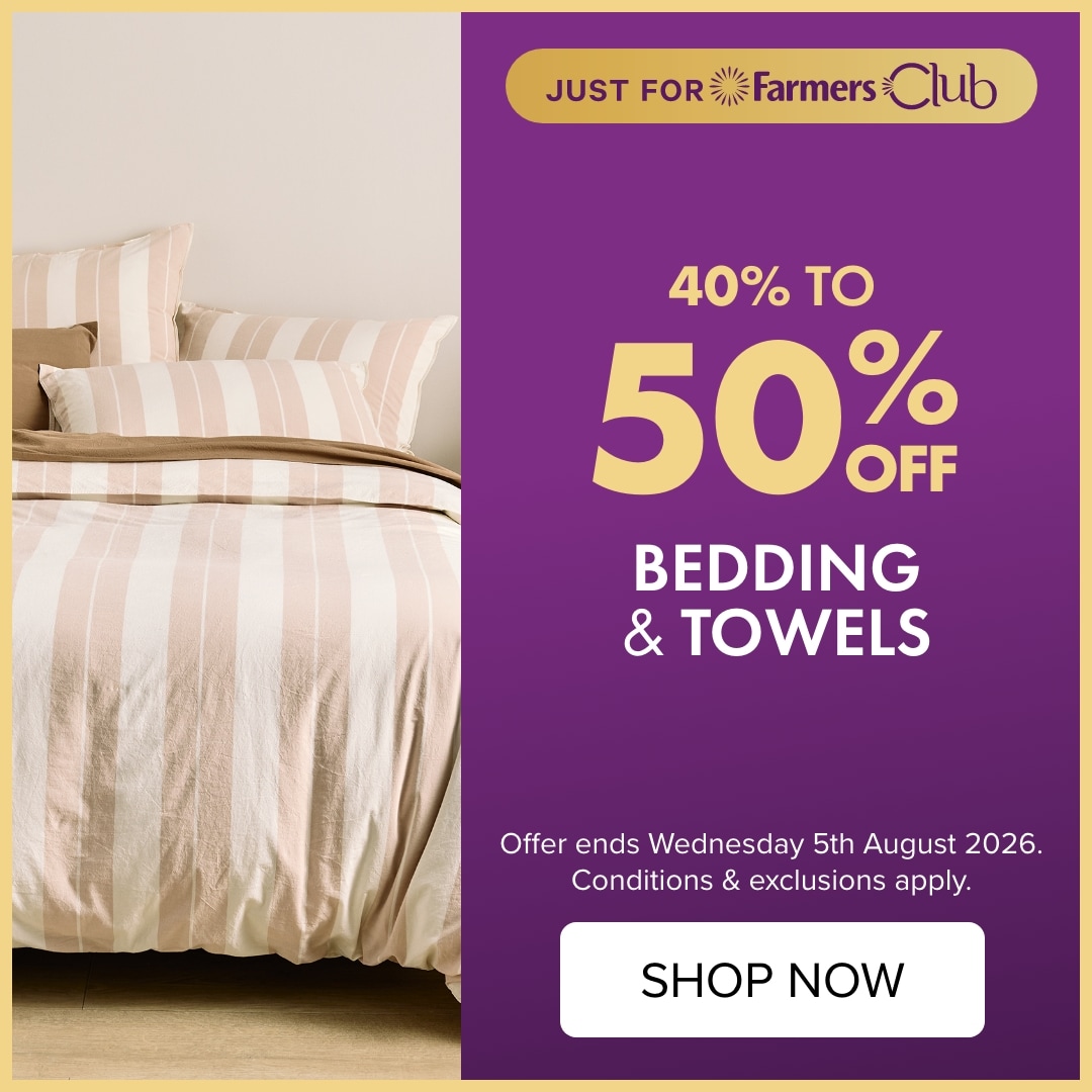 40% TO 50% OFF Bedding & Towels