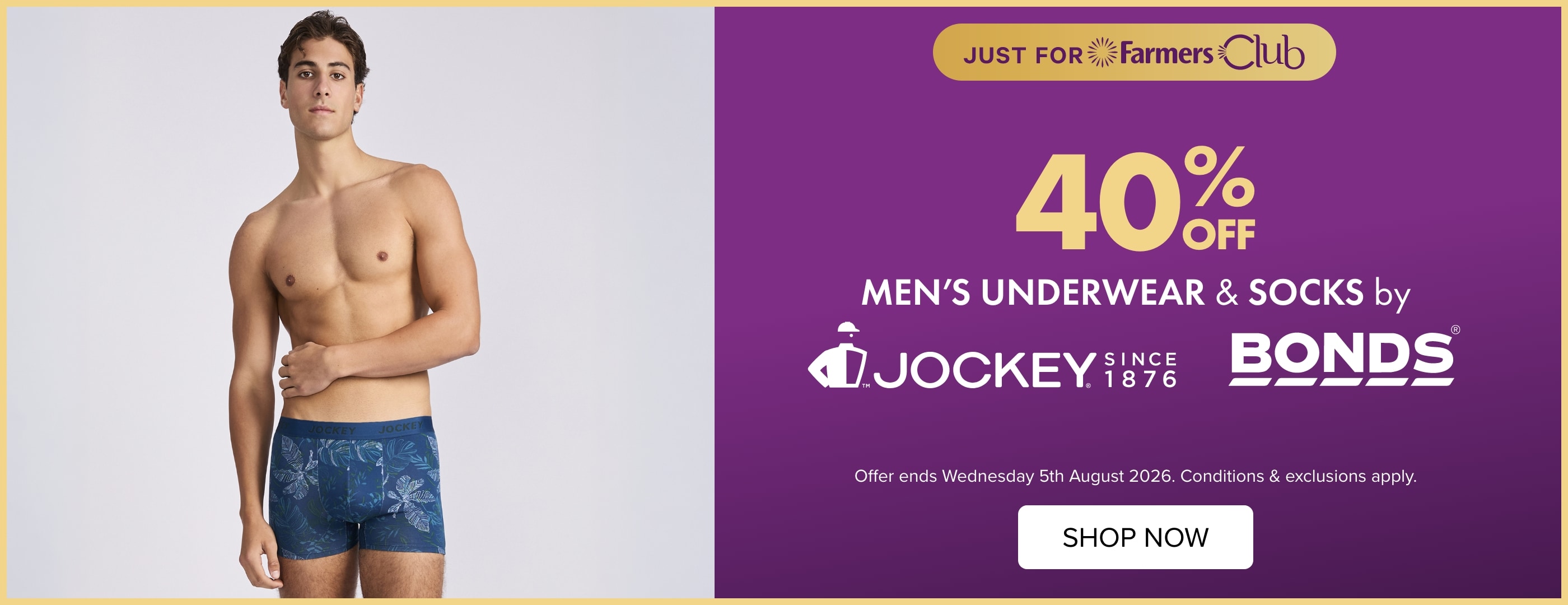 40% OFF Men's Underwear & Socks by Jockey Bonds