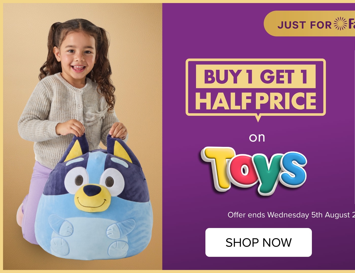 Buy 1 Get 1 Half Price on Toys