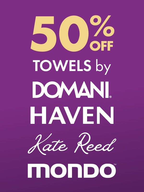50% OFF Towels by Domani, Haven, Kate Reed & Mondo