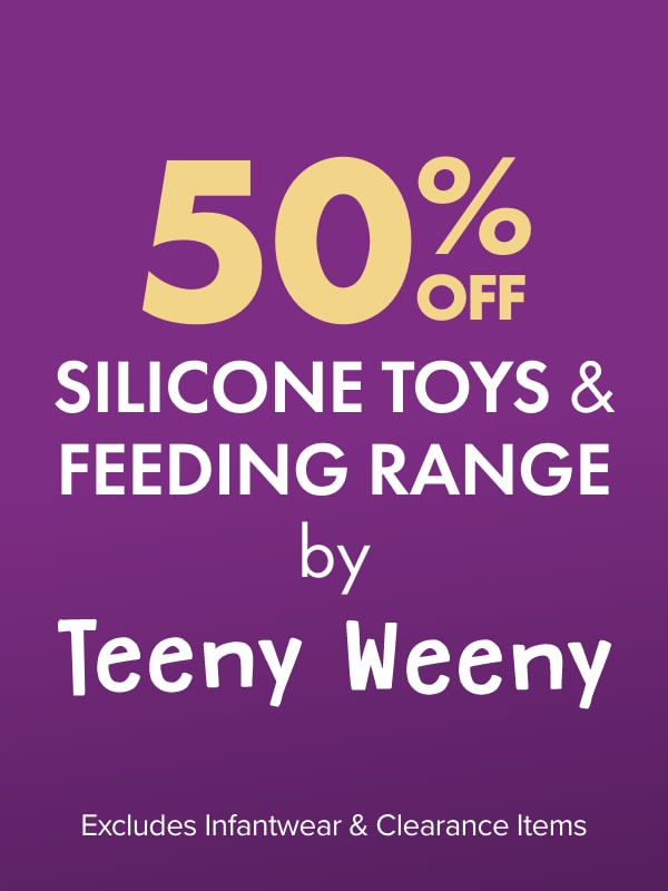 50% OFF Silicone Toys & Feeding Range by Teeny Weeny