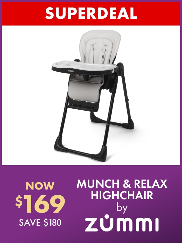 SUPERDEAL NOW $169 Munch & Relax Highchair by Zummi