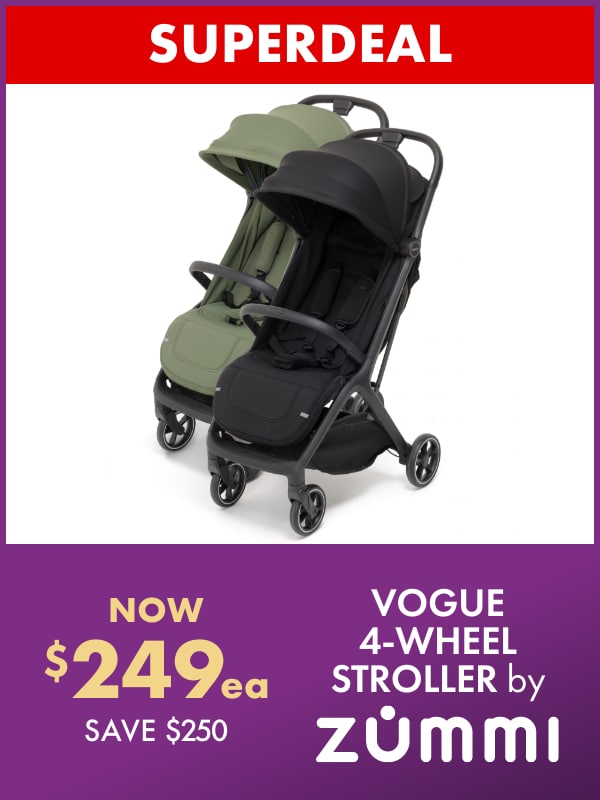 SUPERDEAL NOW $249ea Vogue 4-Wheel Stroller by Zummi