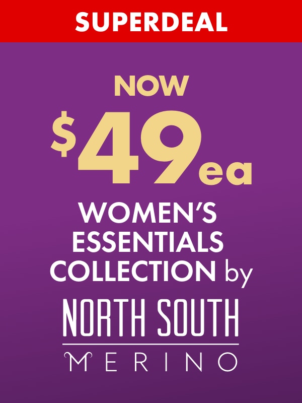 SUPERDEAL NOW $49ea Women's Essentials Collection by North South Merino