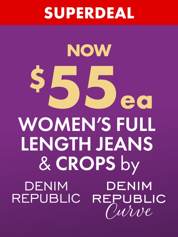 SUPERDEAL NOW $55ea Women's Full Length Jeans & Crops by Denim Republic & Denim Republic Curve