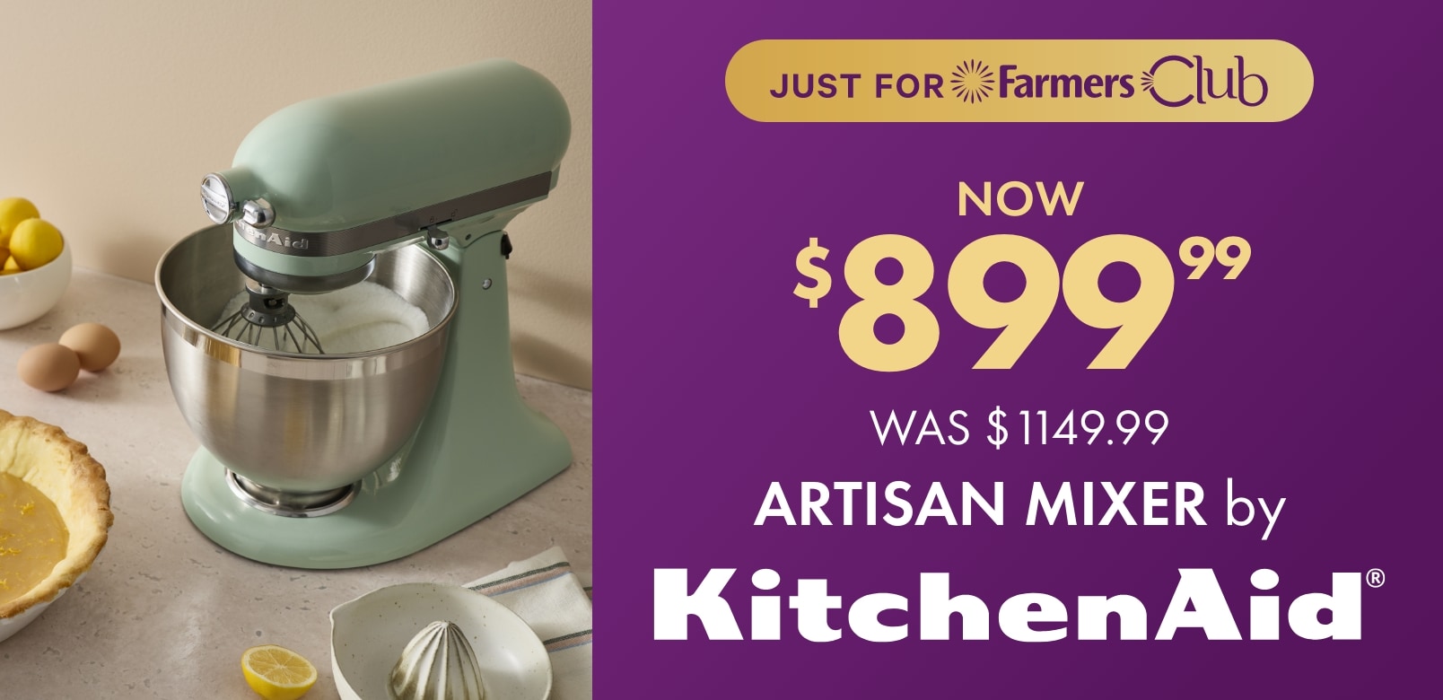 NOW $899.99 WAS $1149.99 Artisan Mixer by KitchenAid