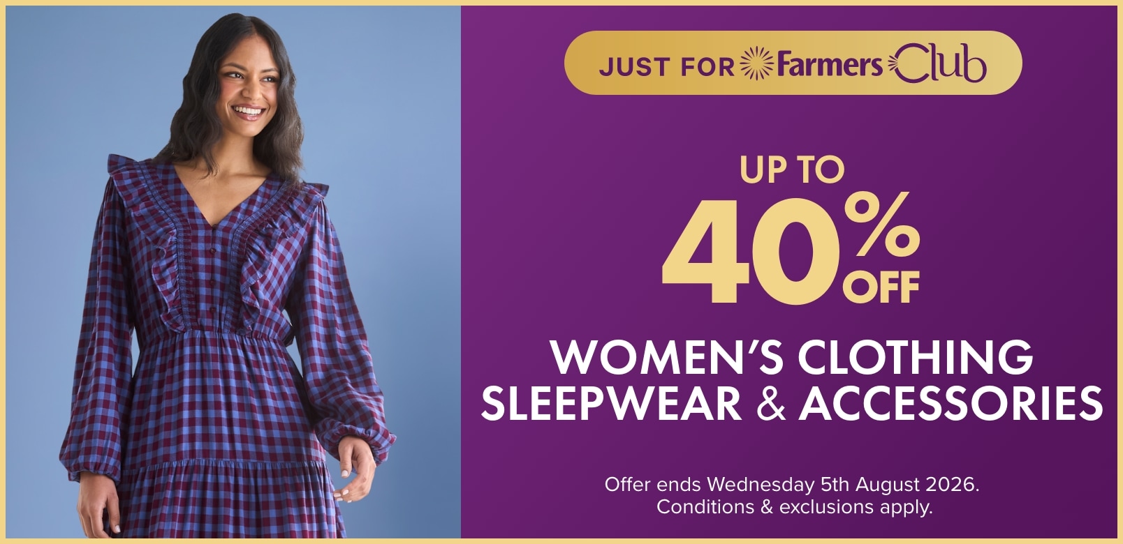 Up to 40% off Women's Clothing, Sleepwear & Accessories