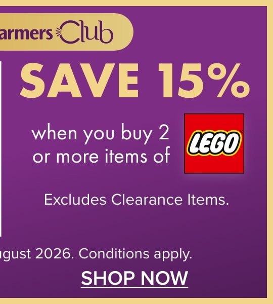 Save 15% when you buy 2 or more items of Lego