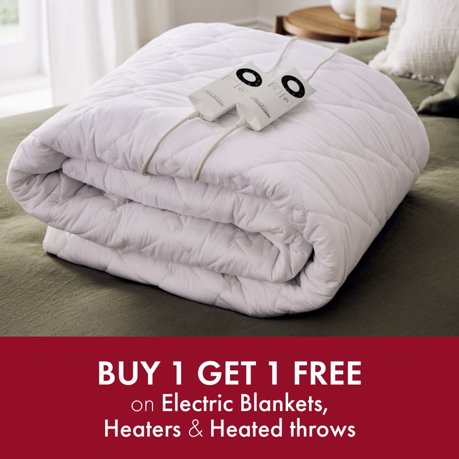 BUY 1 GET 1 FREE on Electric Blankets, Heaters & Heated Throws