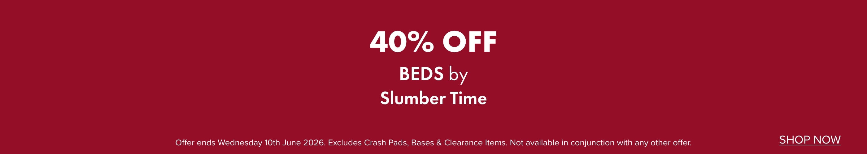 40% OFF Beds by Slumber Time