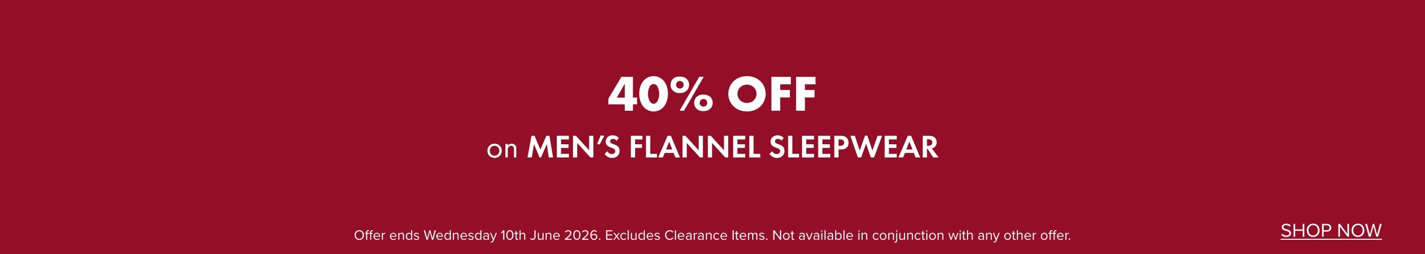 SUPERDEAL 40% OFF on Men's Flannel Sleepwear