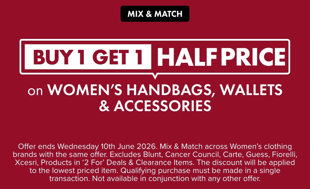 Buy 1 Get 1 Half Price on Women's Handbags, Wallets & Accessories