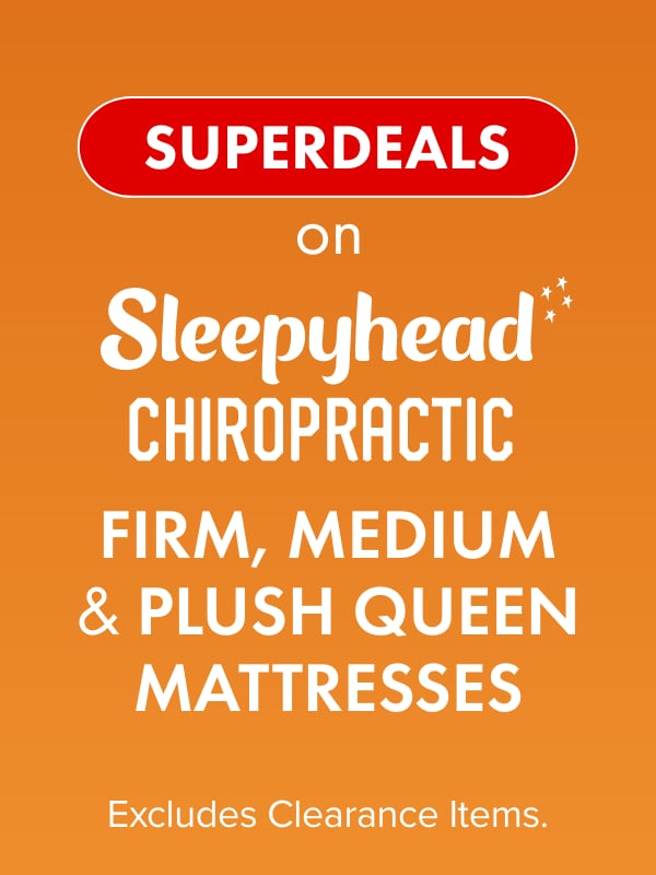 SUPERDEALS on Sleepyhead Chiropractic Firm, Medium & Plush Queen Mattresses