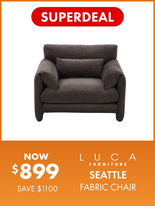 SUPERDEAL NOW $899 SAVE $1100 LUCA Furniture SEATTLE Fabric Chair