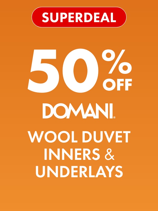 SUPERDEAL 50% OFF Domani Wool Duvet Inners & Underlays