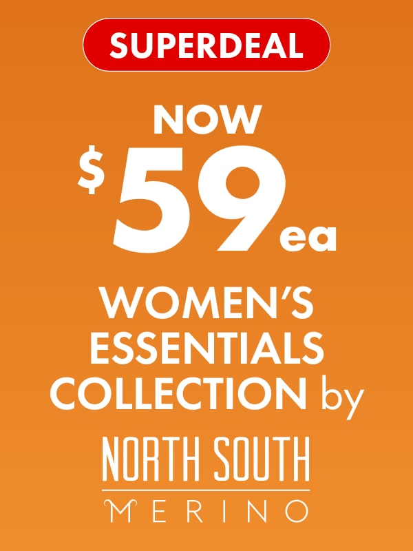 SUPERDEAL NOW $59ea Women's Essentials Collection by North South Merino