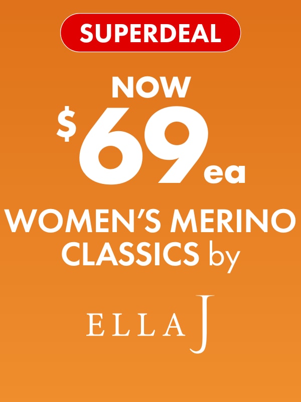 SUPERDEAL NOW $69ea Women's Merino Classics by Ella J