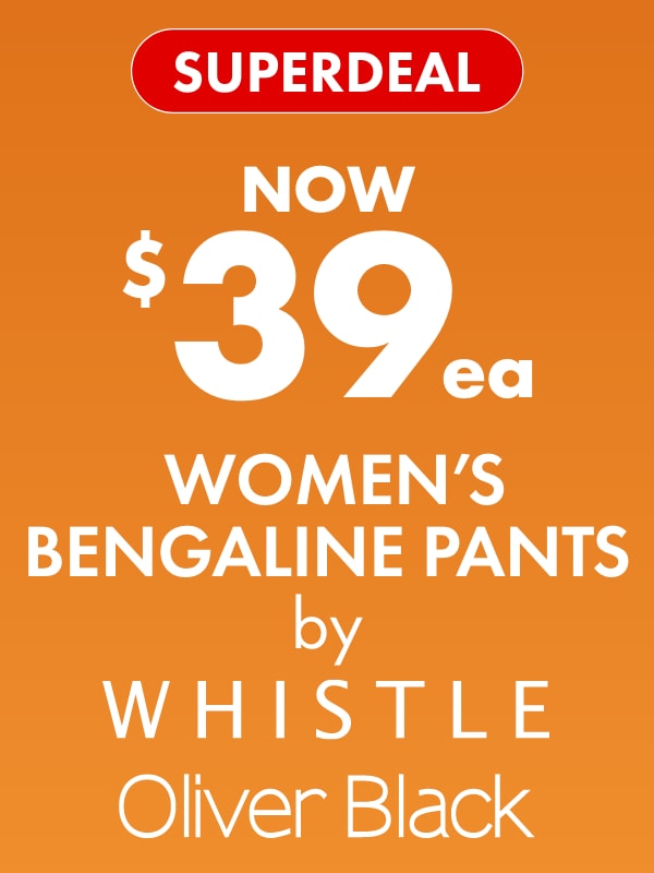 SUPERDEAL NOW $39ea Women's Bengaline Pants by Whistle & Oliver Black