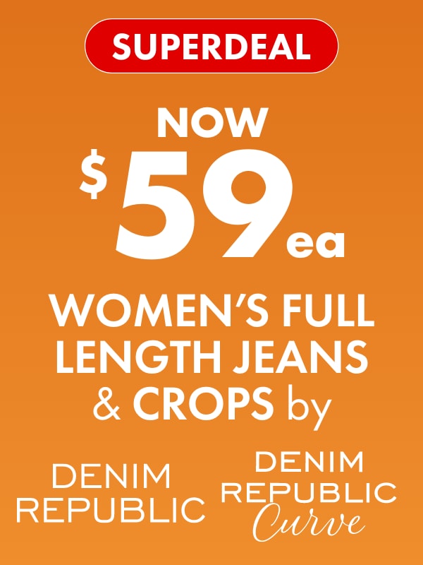 SUPERDEAL NOW $59ea Women's Full Length Jeans & Crops by Denim Republic & Denim Republic Curve