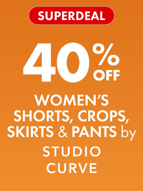 SUPERDEAL 40% OFF Women's Shorts, Crops, Skirts & Pants by Studio Curve
