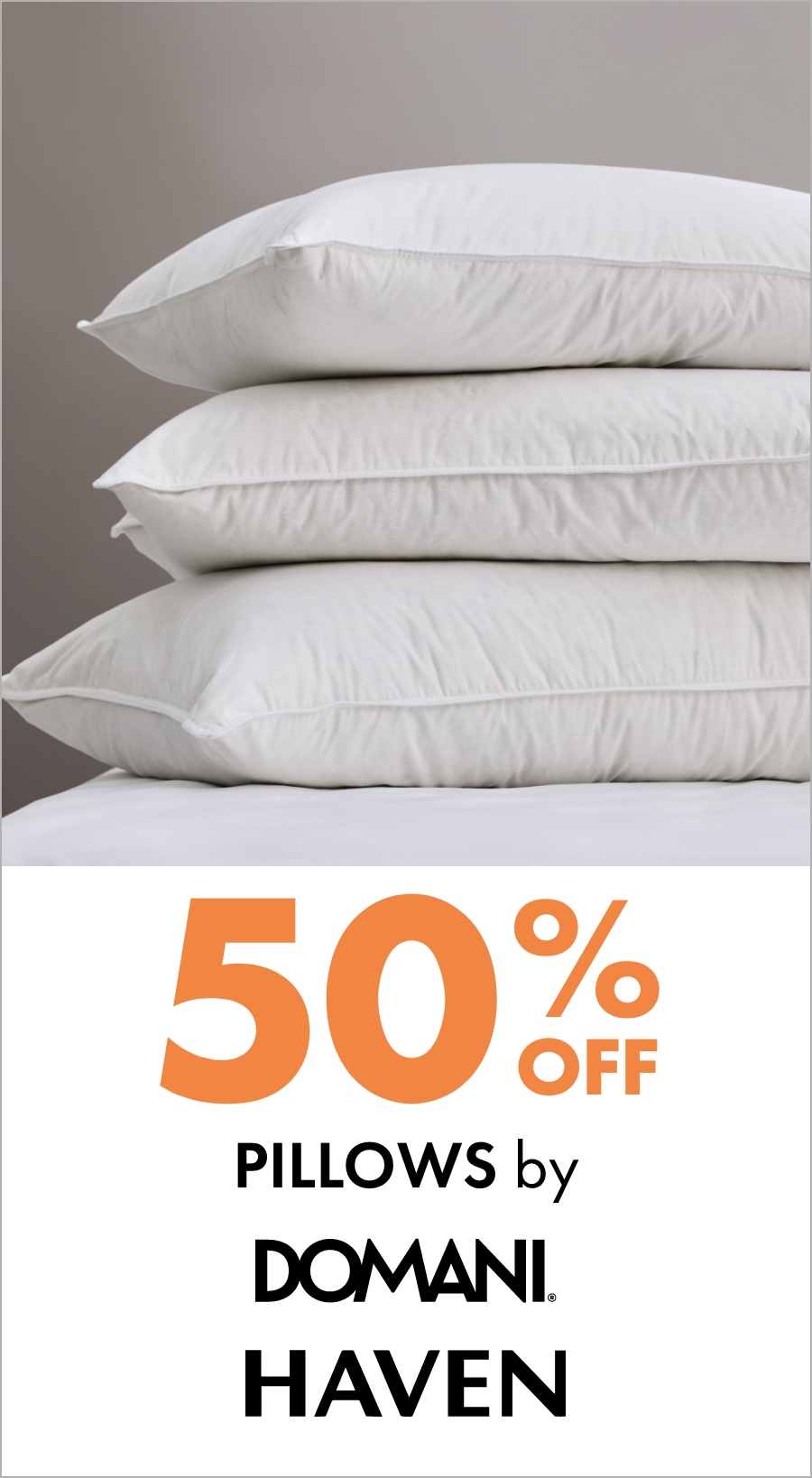 50% off Pillows by Domani & Haven