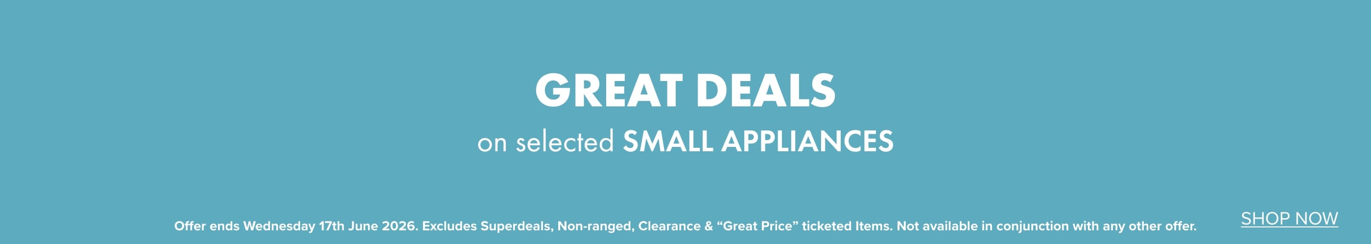 GREAT DEALS on selected Small Appliances