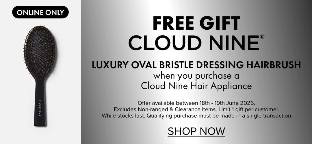 FREE GIFT - Cloud Nine Luxury Oval Bristle Dressing Hairbrush when you purchase a Cloud Nine Hair Appliance