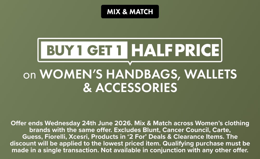 Buy 1 Get 1 Half Price on Women's Handbags, Wallets & Accessories